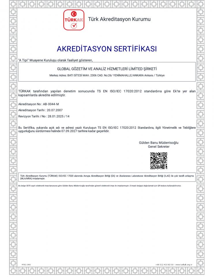 Akreditasyon Sertifikası